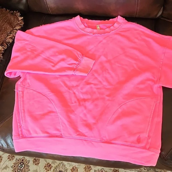 NWT ❗️ Free people houte pink oversize small S with pockets sweater - Picture 11 of 16